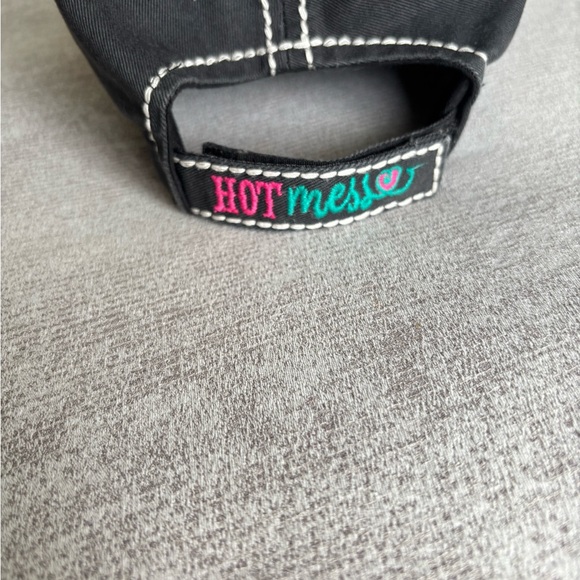 KBETHOS Vintage “Hot Southern Mess” Distressed Cap - Women Black NWOT - Picture 3 of 5
